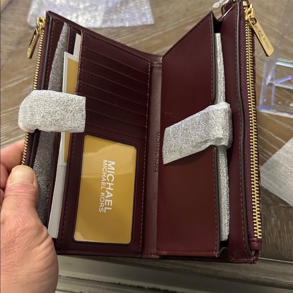 Michael Kors Maroon Patterned Wallet/ Wristlet - Picture 4 of 4